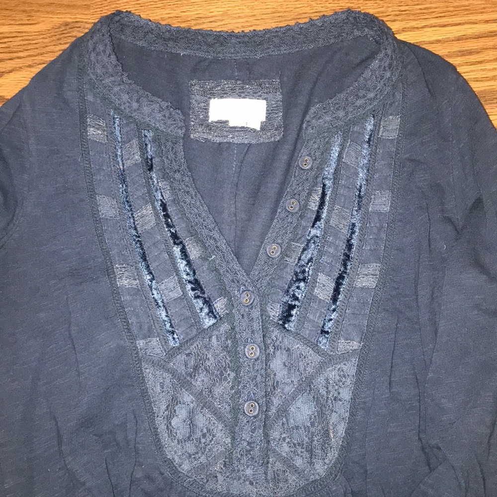 Anthropologie navy long sleeve